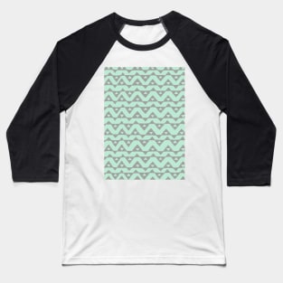 Mint Grey Modern Triangle Chevron Pattern Baseball T-Shirt